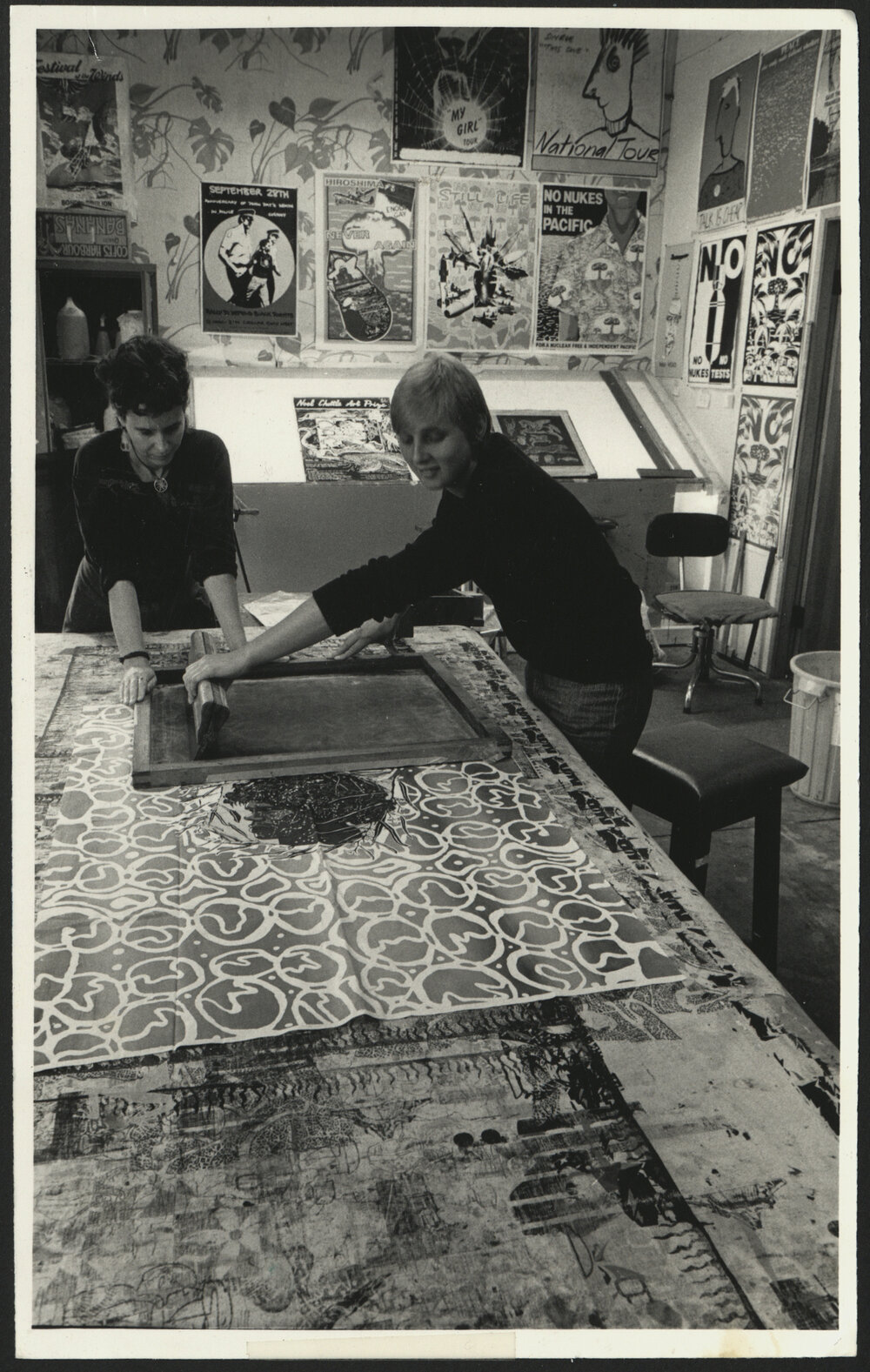 Students Screen-Printing at an Art Workshop