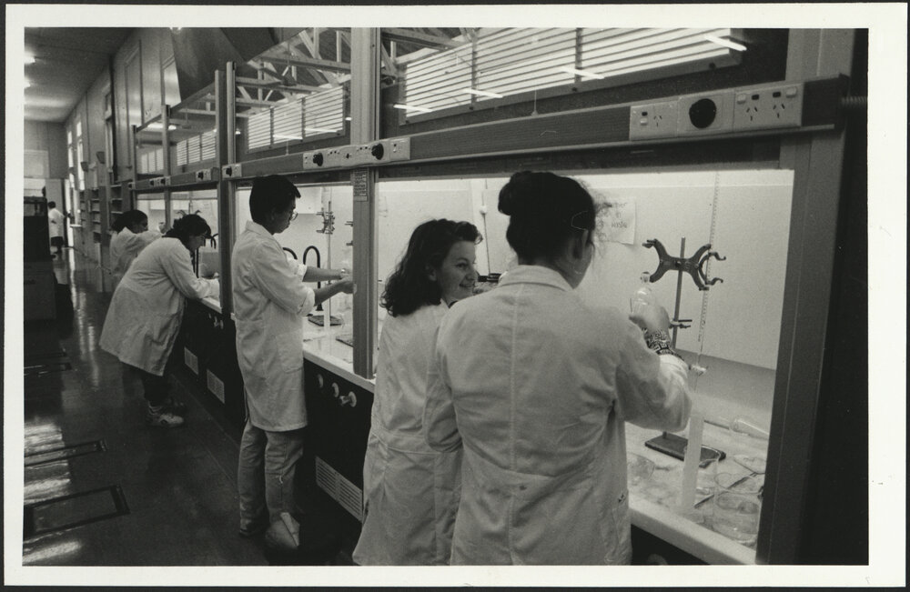 Pharmacy Laboratory with Students at Individual Work Stations