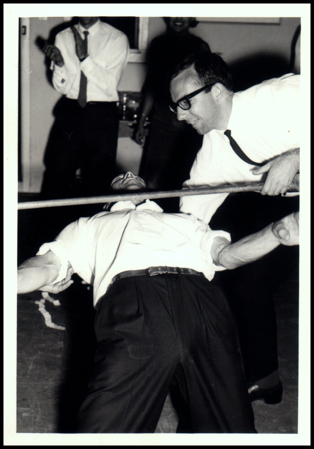 Roger Carolin doing the Limbo at the Botany III Party