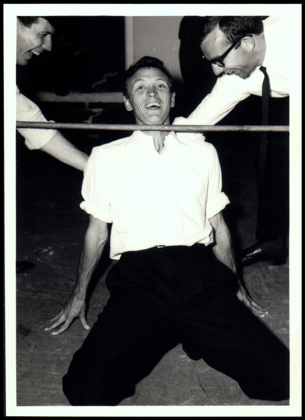 Roger Carolin doing the Limbo at the Botany III Party