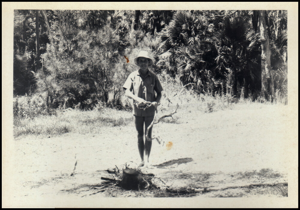 Peter Valder Preparing Lunch on Botany Excursion to Mungo Brush