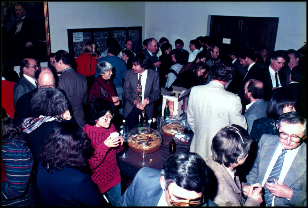 Drinks in the Botany Foyer for Professor John Thomson's Retirement Dinner