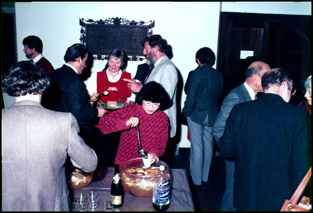 Drinks in the Botany Foyer for Professor John Thomson's Retirement Dinner