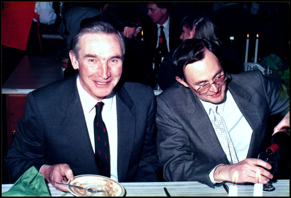 Peter Myerscough and Dick Frankham at John Thomson's Farewell Dinner