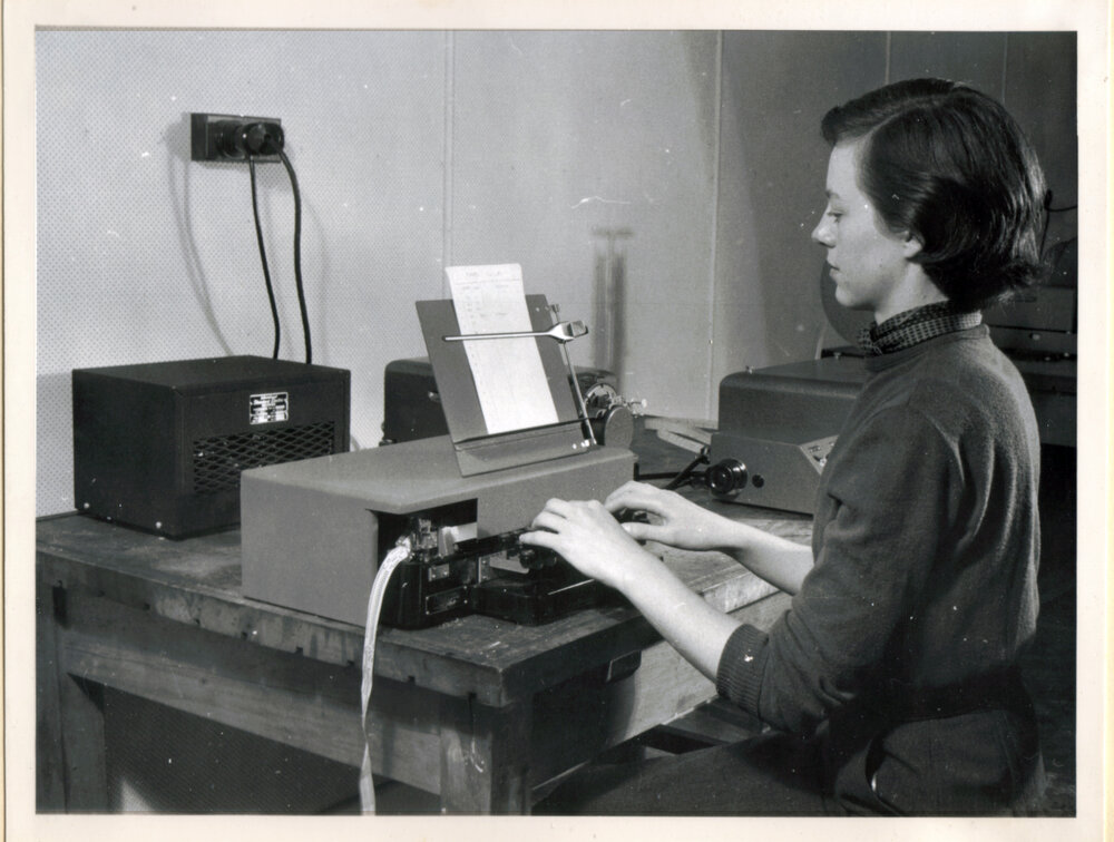 Program Librarian Judith Ogilvie with Preparing Tape for SILLIAC
