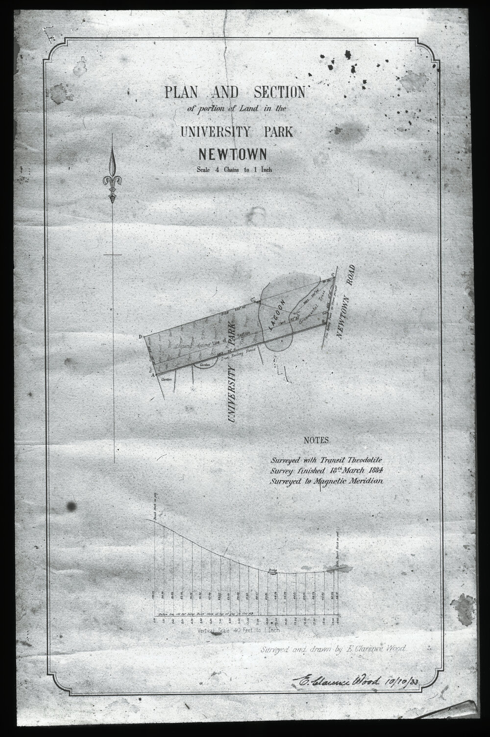 Plan and Section, University Park, Newtown