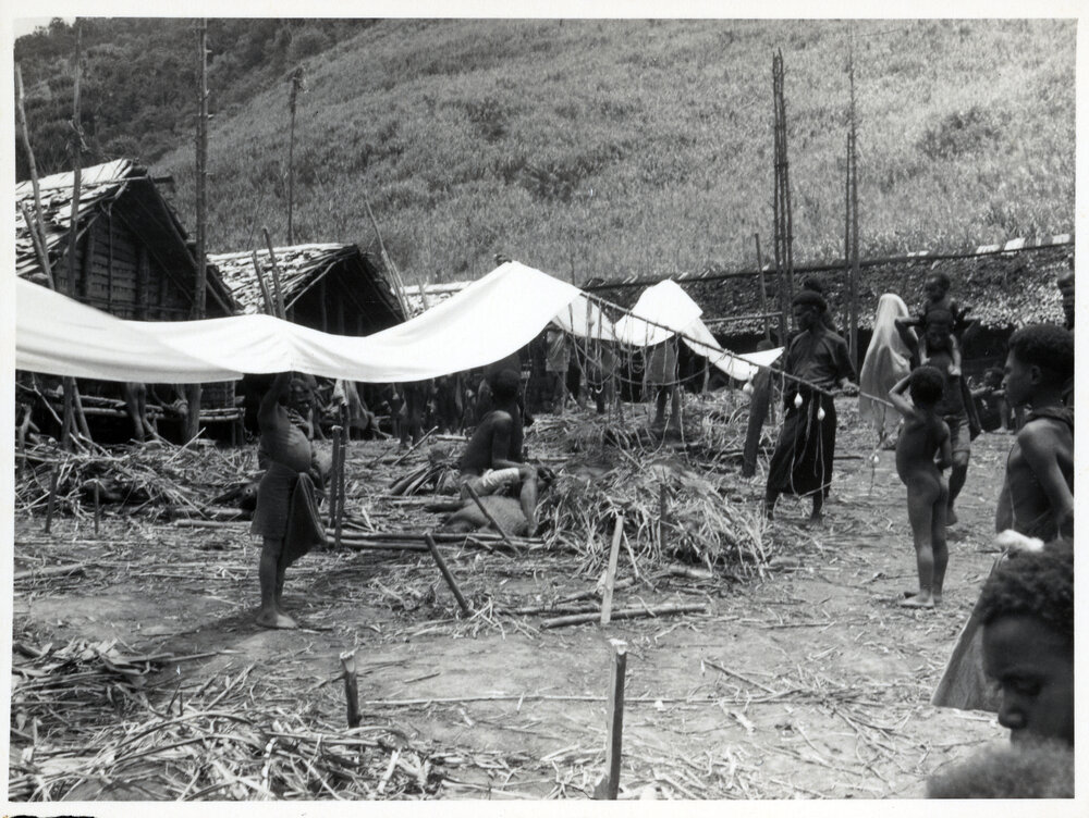 White Sheet Draped through Hamlet