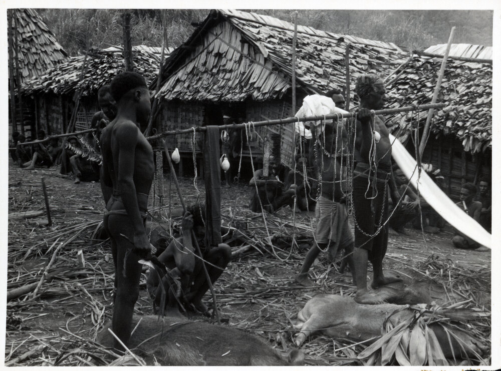 Chains and Threads Hanging from Stick