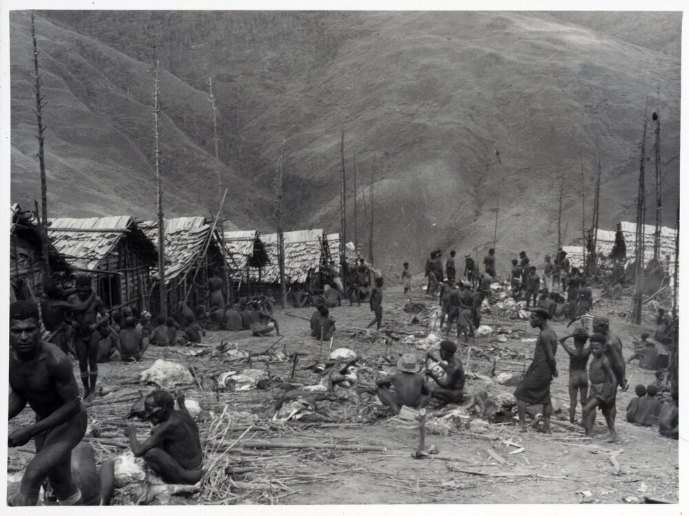 Group Preparing Pigs for Ceremony