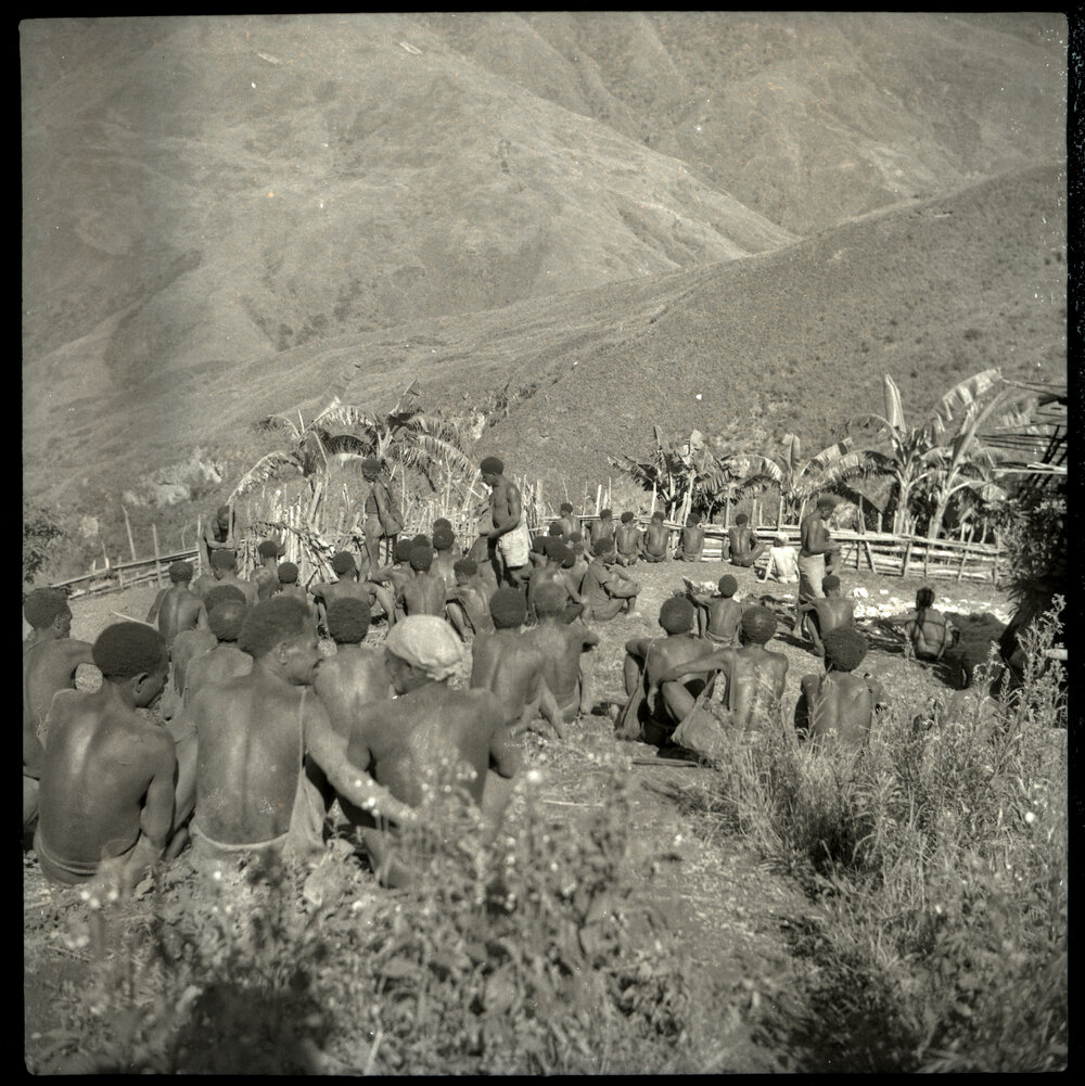 Group Seated, Facing Fence