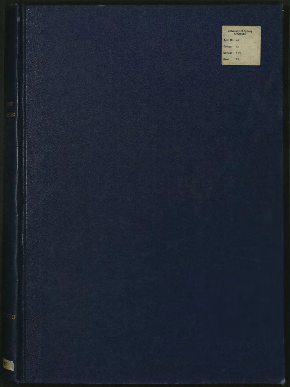 Examination Register, 1907 to 1920