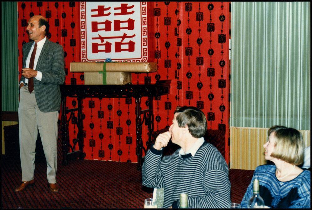 Peter Valder, Ian and Desalie Hume at Peter Valder's Farewell