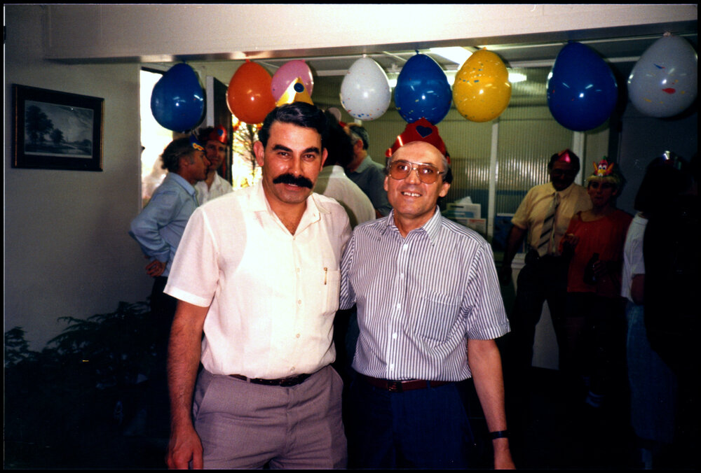 Basil Panayotakos and Henry Dos Reis at Dos Reis' 50th Birthday Celebrations