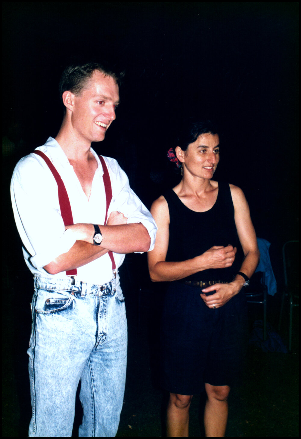 Aleric Fisher and Vicki Tzioumis at Roger Carolin's Farewell