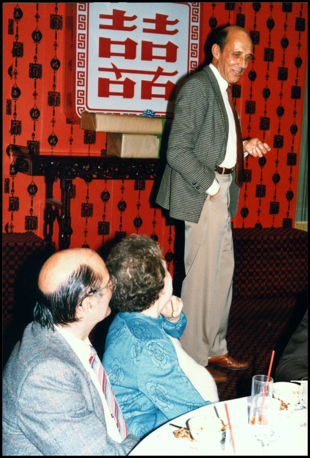 John and Mary Thomson and Peter Valder at his Farewell