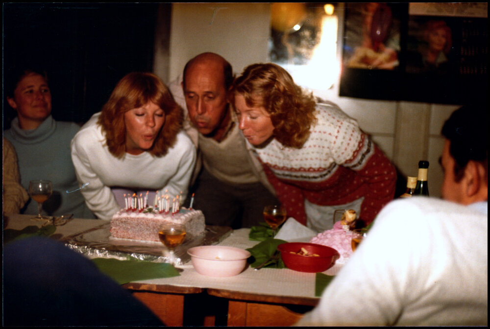 Peter Valder, Robyne Byatt and Wendy Chalder at their Shared Birthday Party