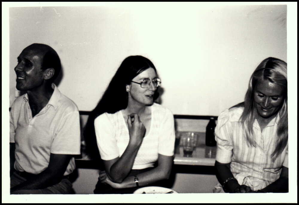 Peter Valder, Roni Holland and Penny Goulter at the Biological Sciences Christmas Party