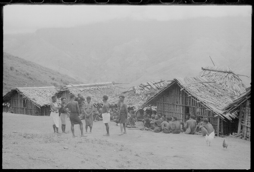Group Gathered Outside a Building