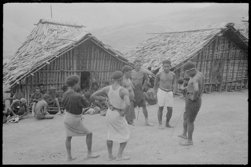 Group Gathered Outside a Building