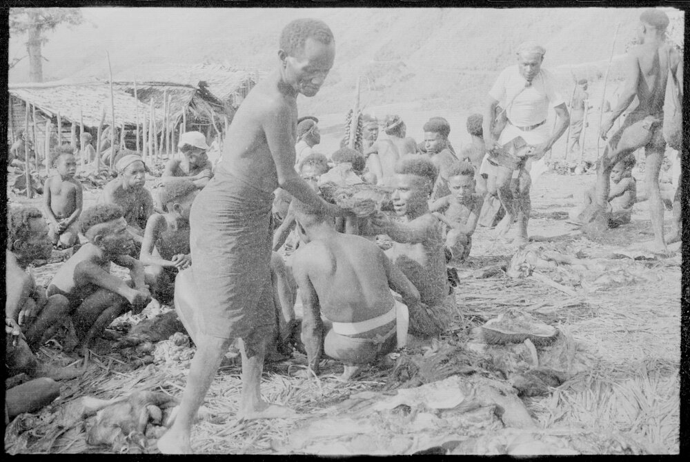 Group Distributing Food