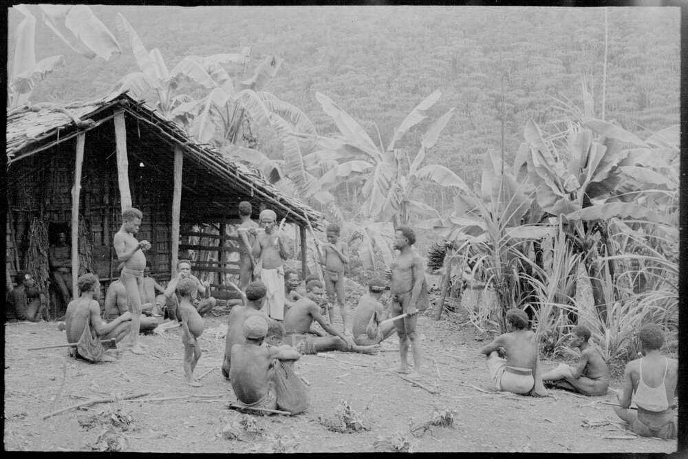 Group Gathered Outside a Building