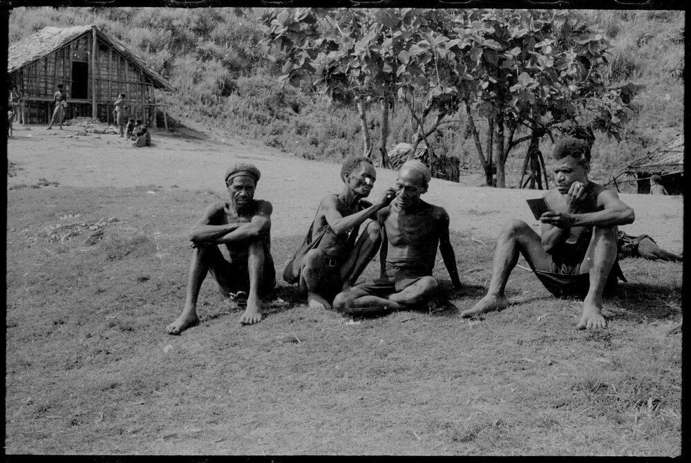 Group Gathered Outside a Building
