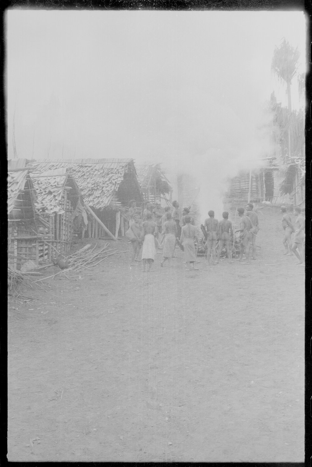 Group Building Fire in Village