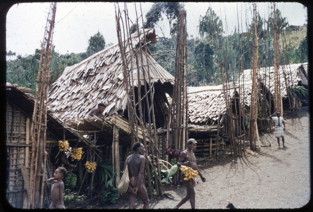 Buildings with Food Poles Outside