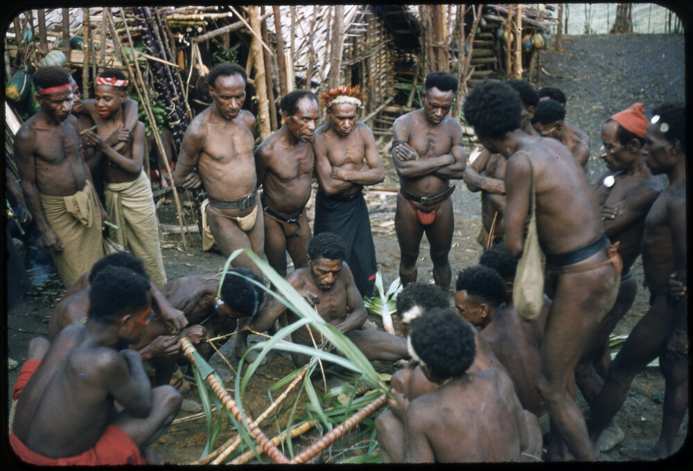 Group Gathered Outside a Building