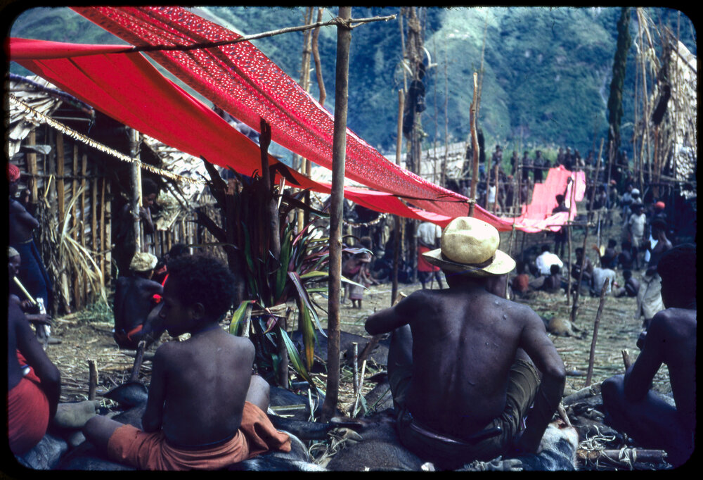 Red Cloth Suspended through Village