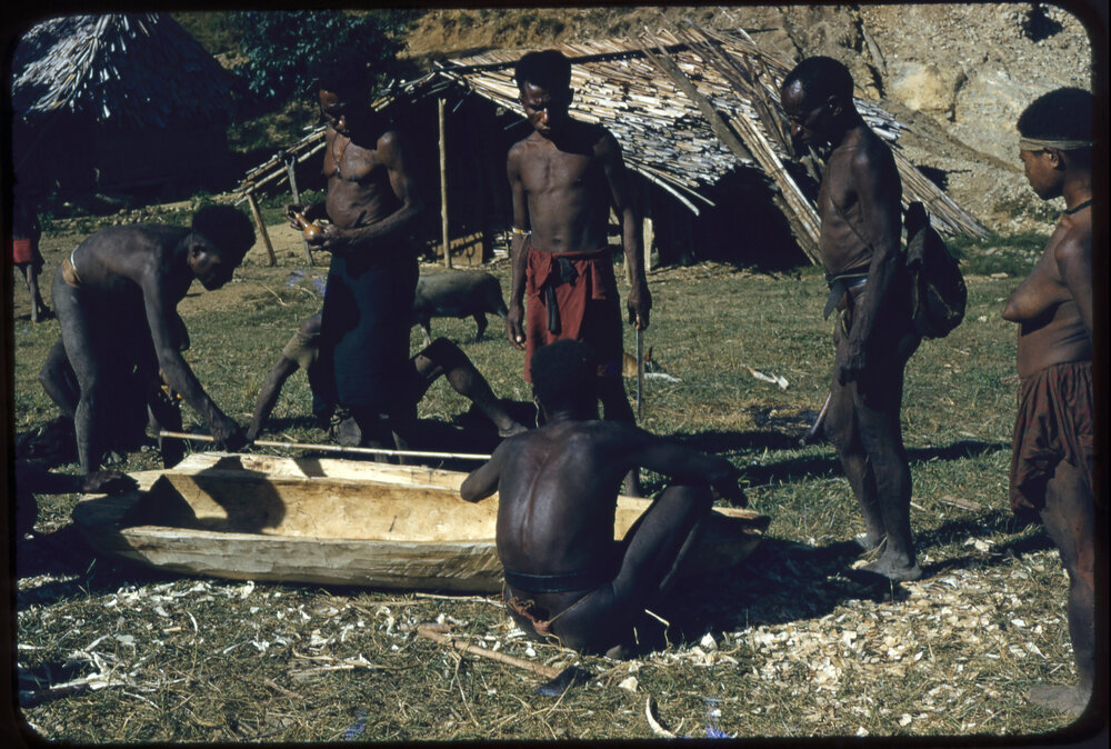 Group Possibly Constructing a Log Coffin