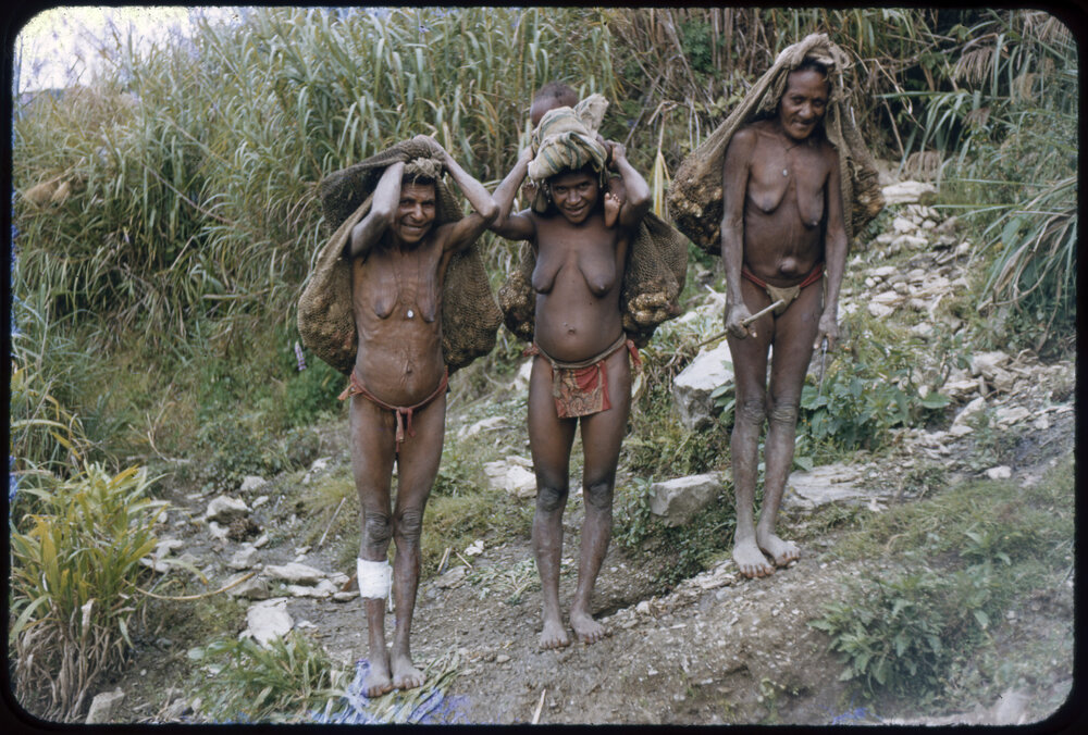 Women with Net Bags of Vegetables