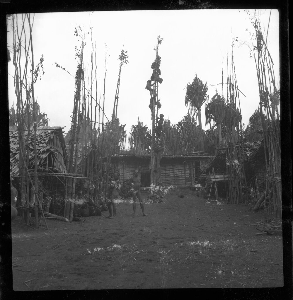 Village with Food Poles Outside Buildings