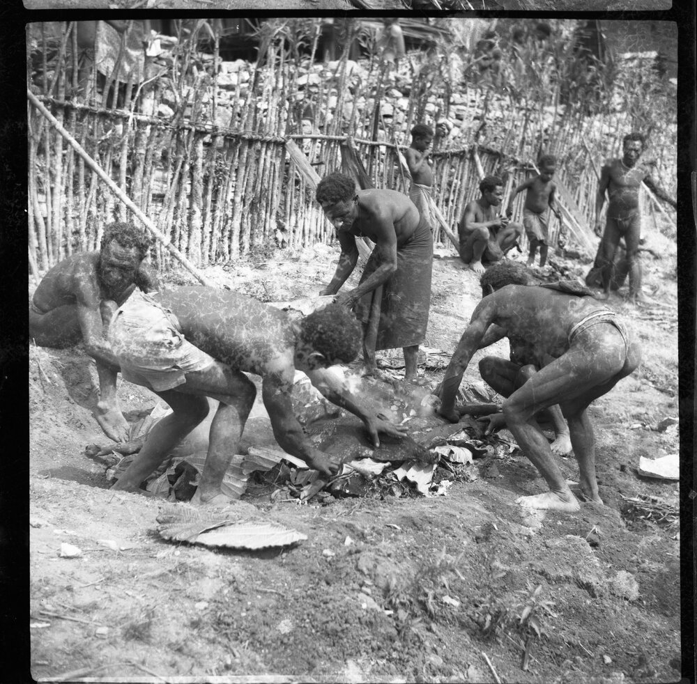 Men Building a Fire
