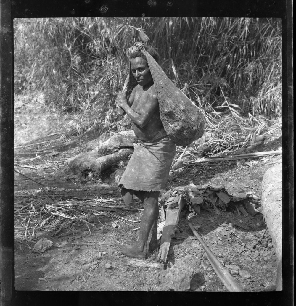 Woman with Net Bag of Vegetables