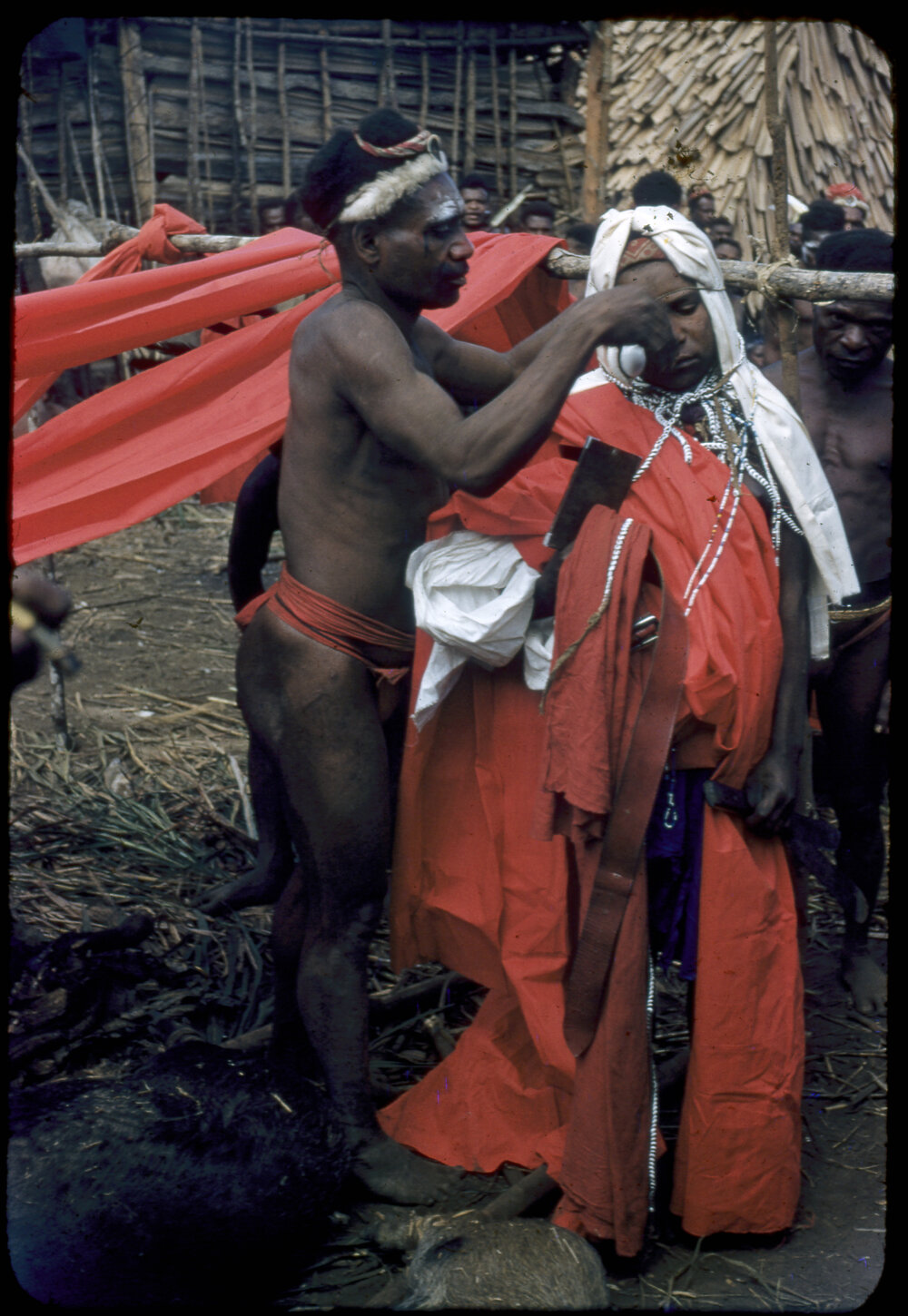 People Preparing for a Ceremony