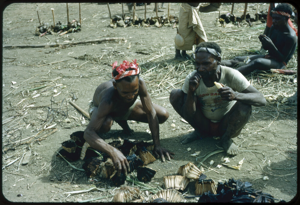 Men Eating Pandanus Nuts