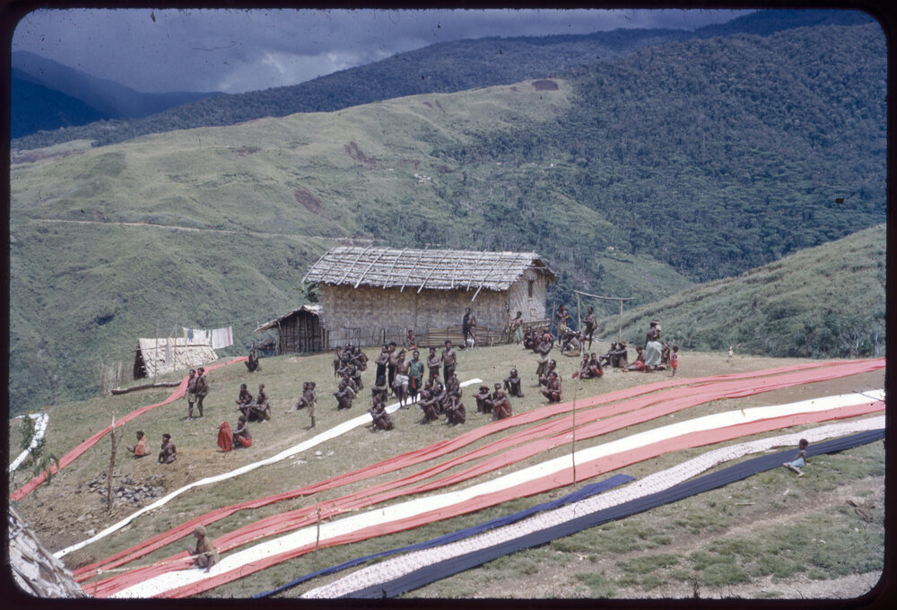 Lengths of Cloth Along Mountainside