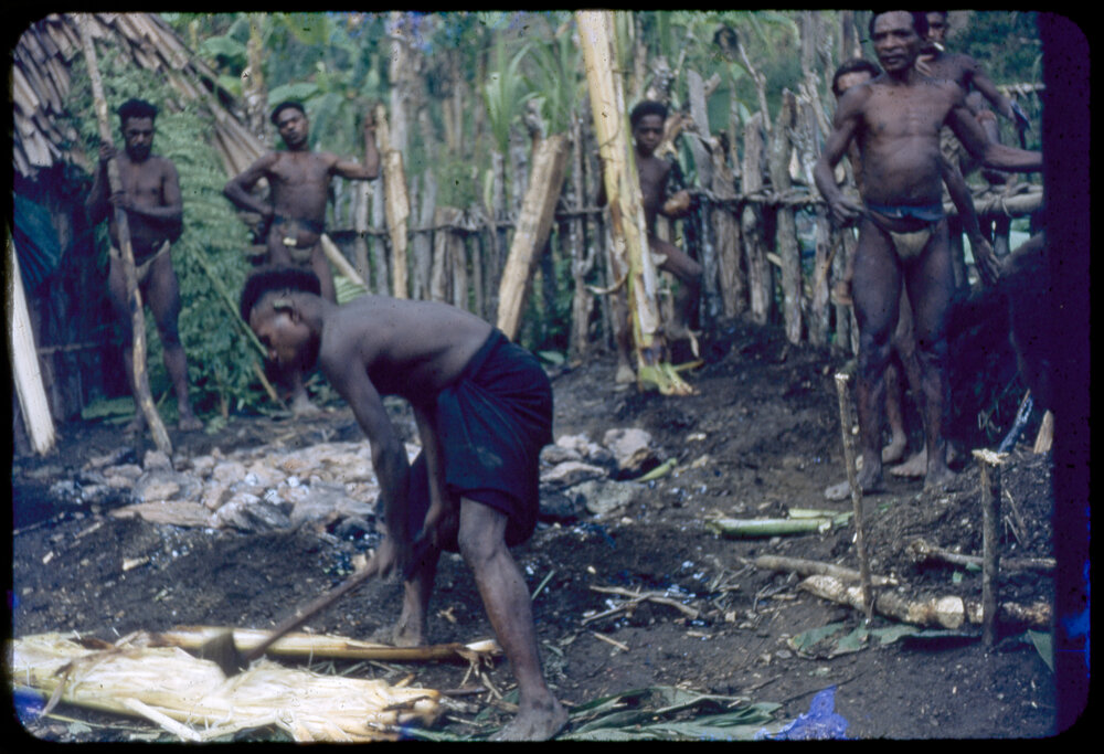 Man Preparing Bark