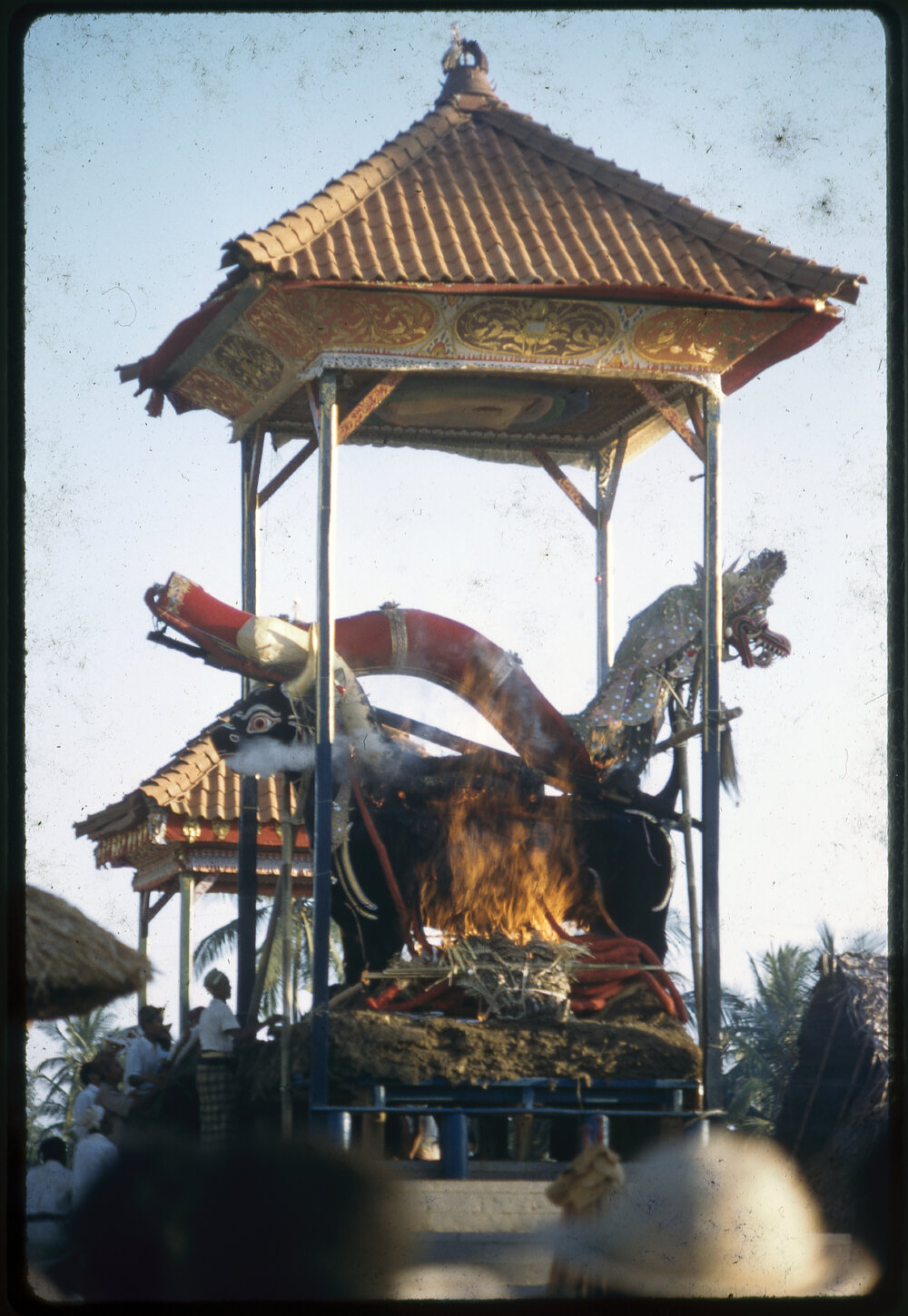 Lembu Burning at Ngaben
