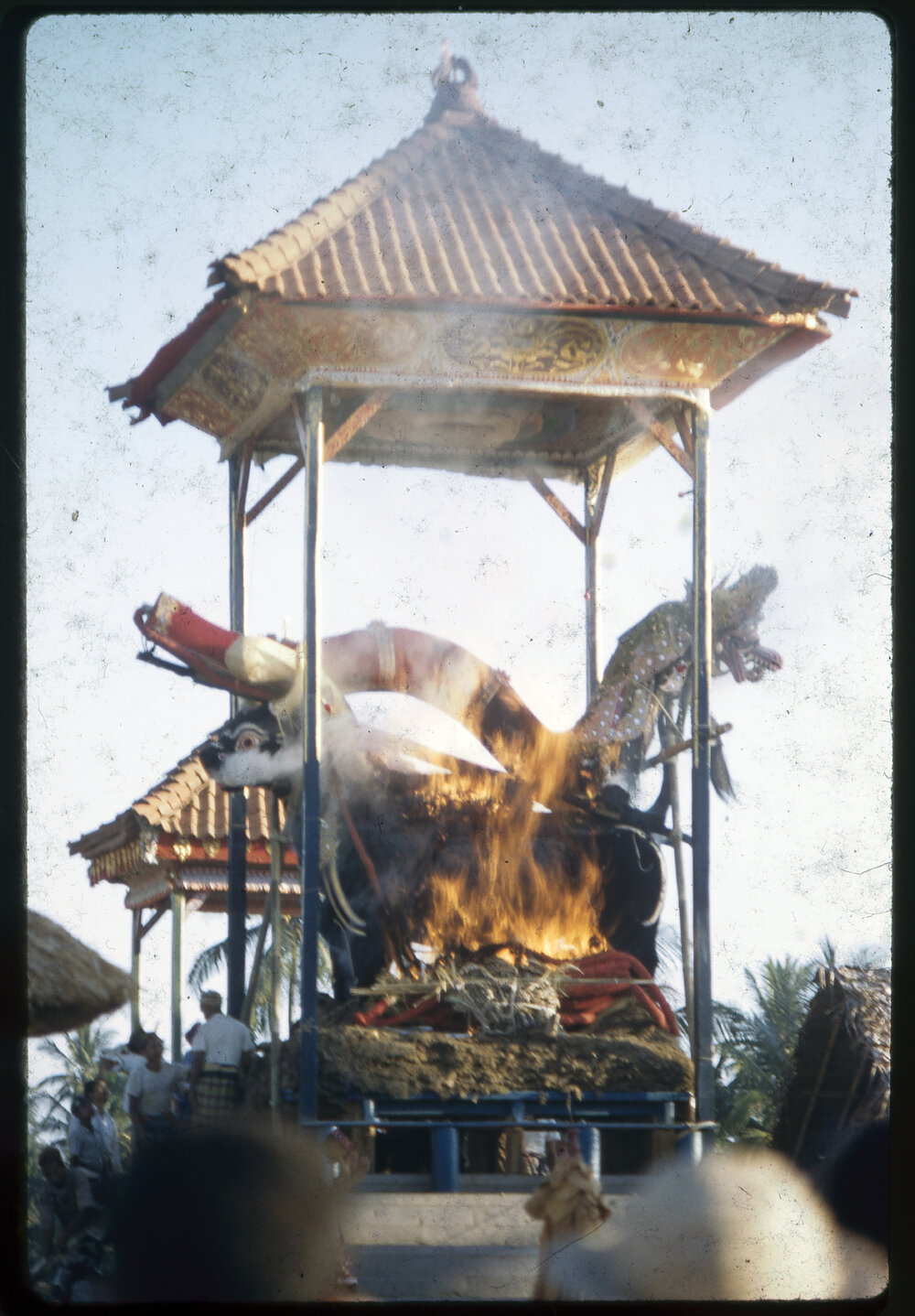 Lembu Burning at Ngaben