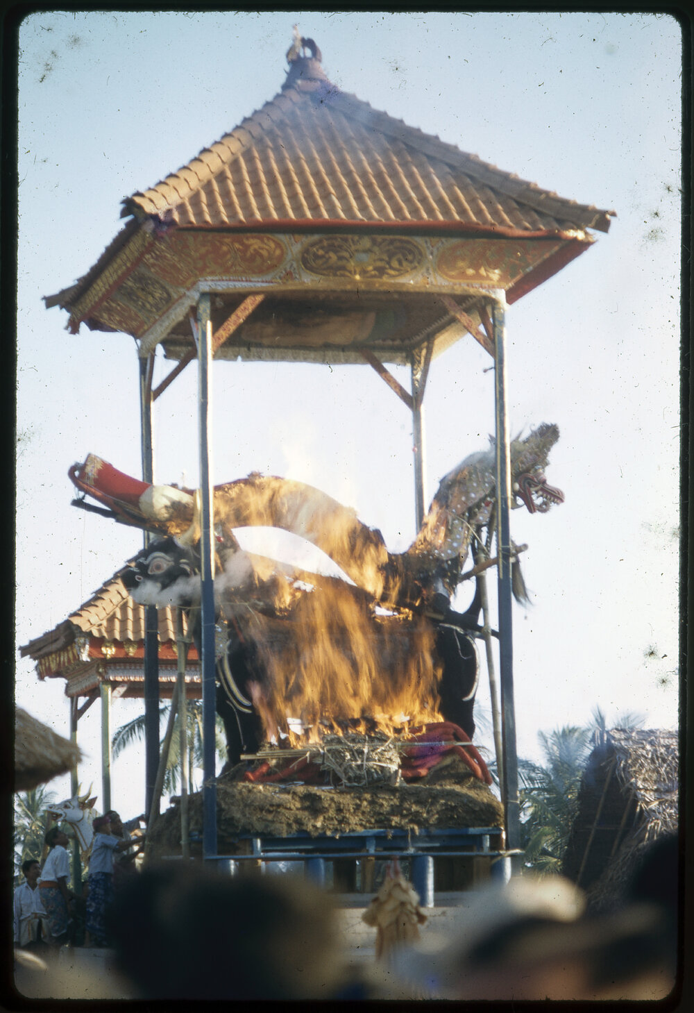 Lembu Burning at Ngaben