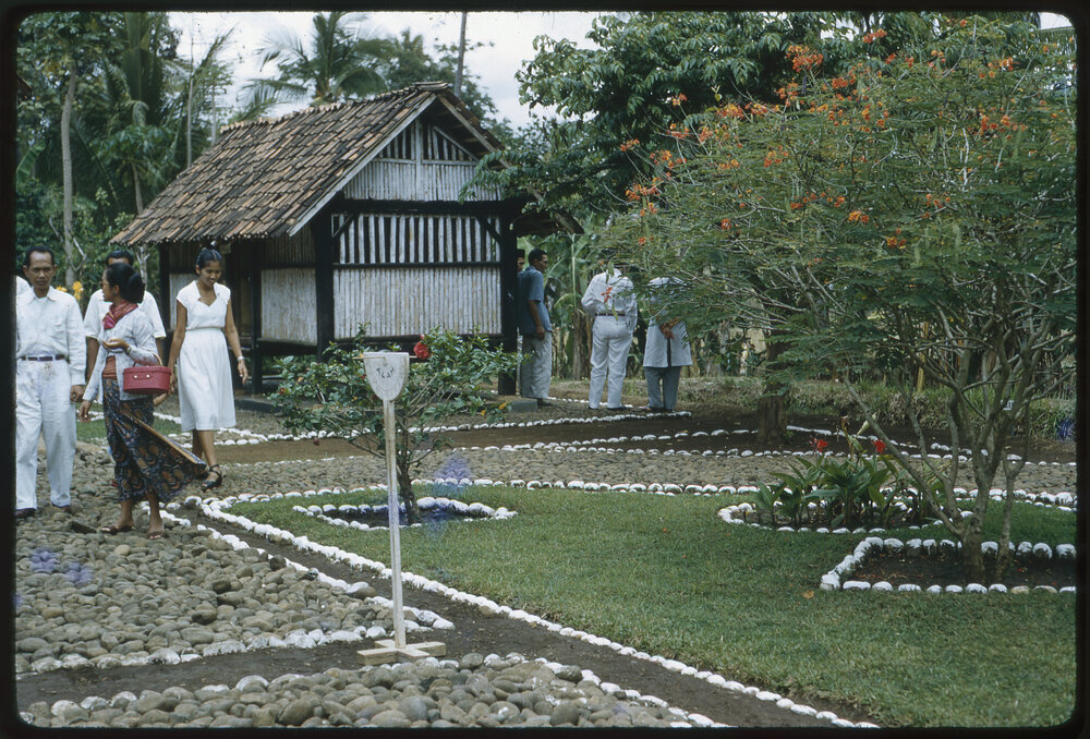 People Walking through a Garden