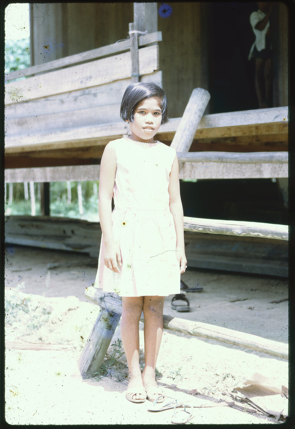 Girl Standing Outside Building