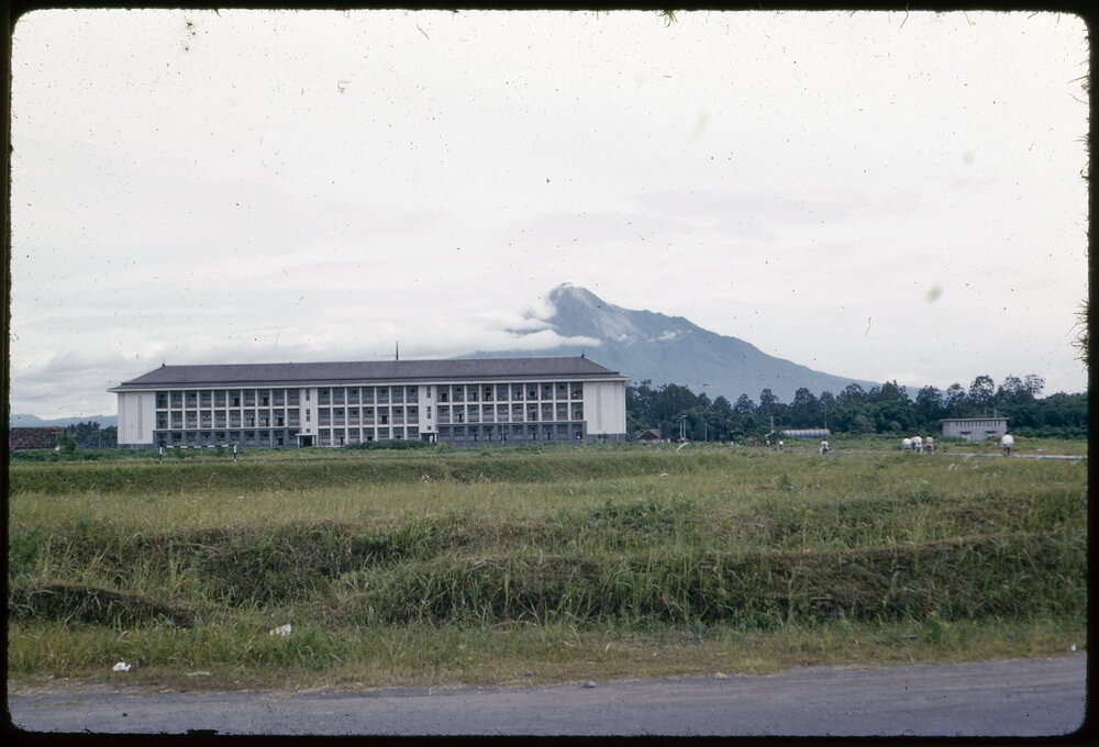Building with Mountain in Background