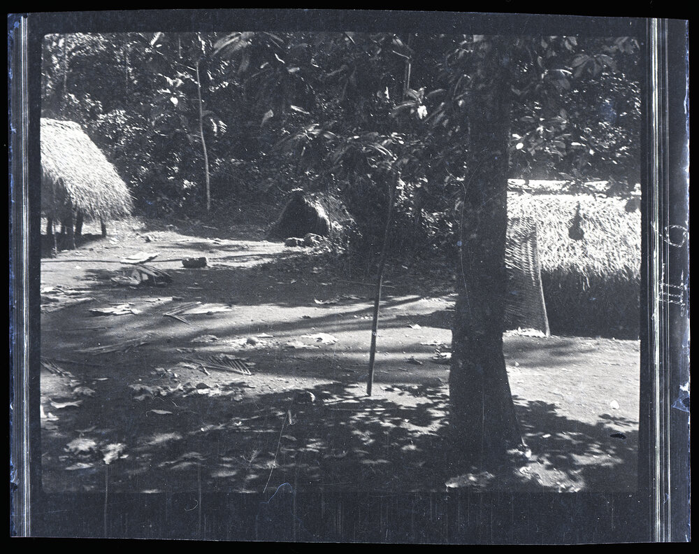 [Manum Island, New Guinea] View of a Portion of Moŋgoro&rsquo;s Hamlet Showing the Mater&shy;nity Hut at the Edge of the Clearing