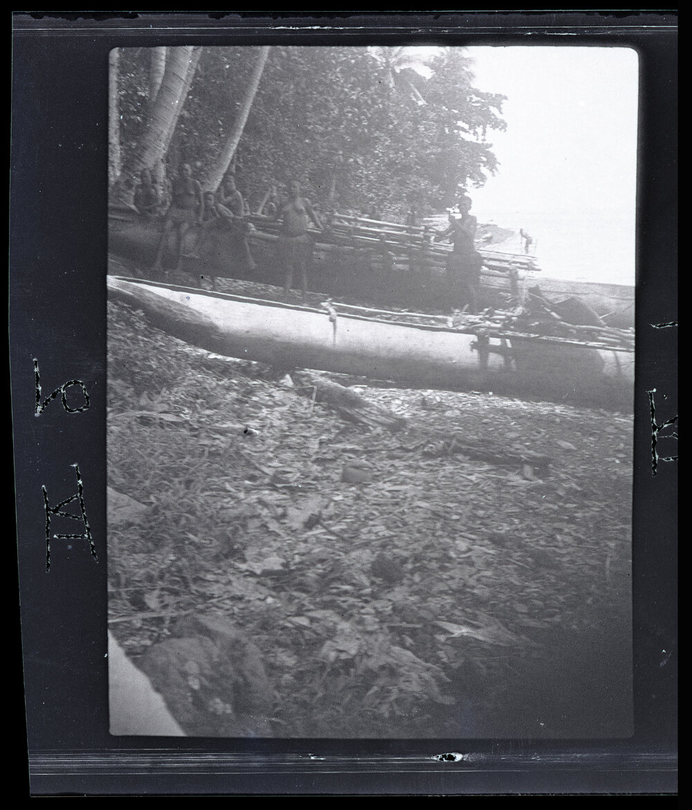 [Manum Island, New Guinea] The Visitors&rsquo; Canoes on the Dugulaba Beach