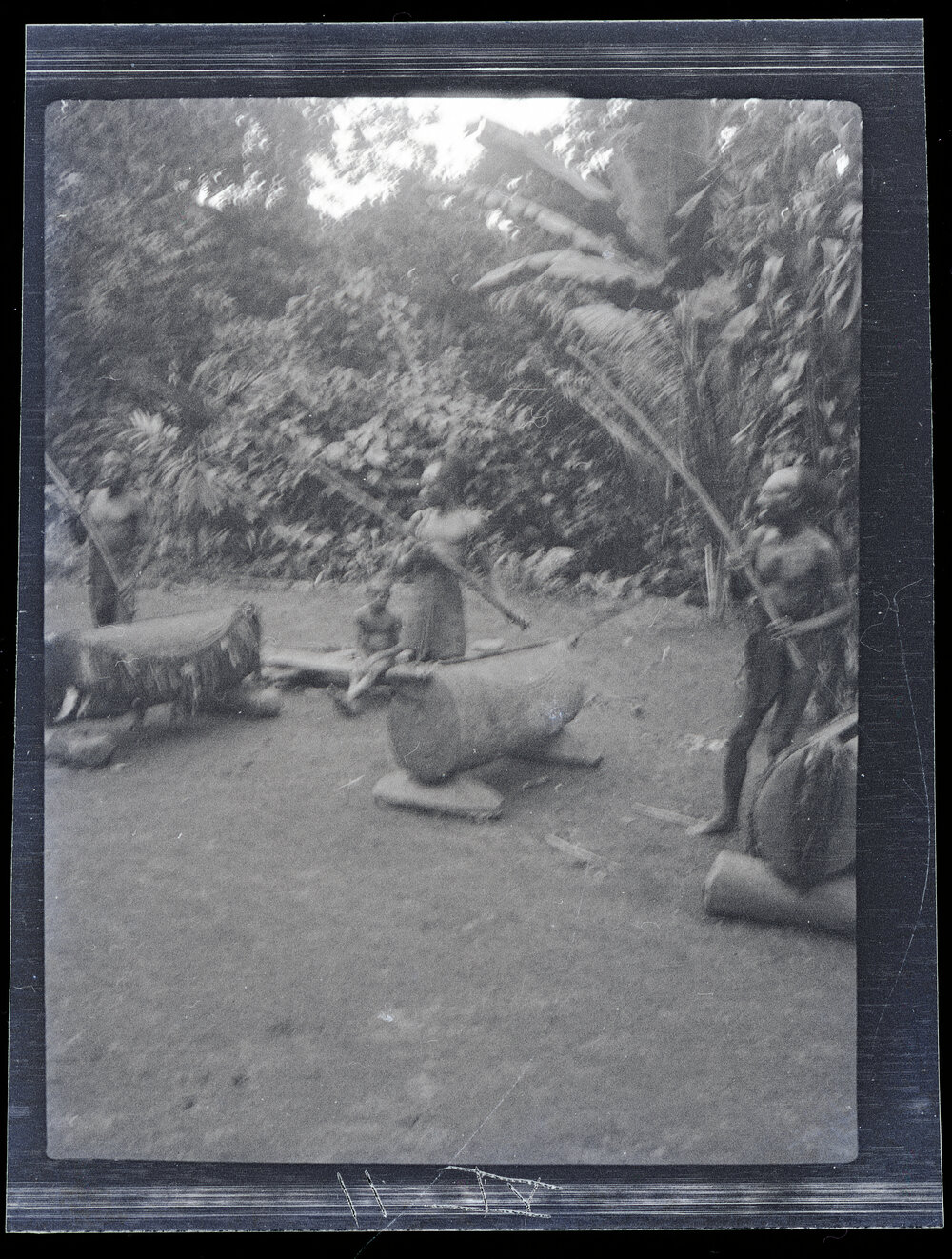 [Manum Island, New Guinea] Beating the Waia Gongs