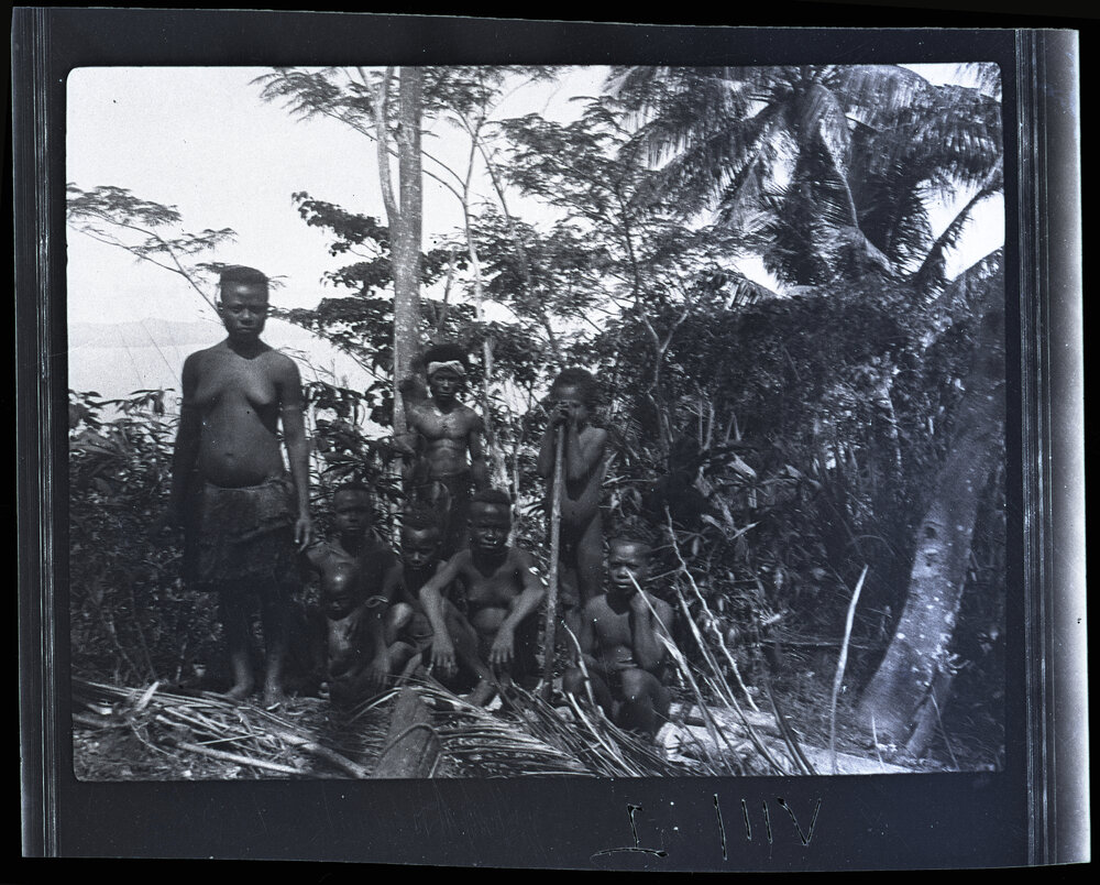 [Manum Island, New Guinea] Mamboti and his Household in the Garden which he is Clearing for his Son