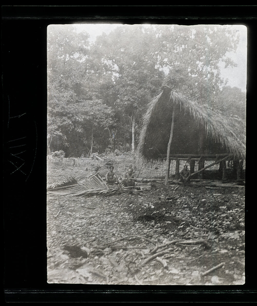 [Manum Island, New Guinea] Plaiting the Ornamental Thatch for the Chief&rsquo;s House